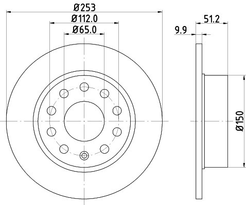 Disc frana SKODA OCTAVIA II (1Z3) (2004 - 2013) KRIEGER 0950004112 piesa NOUA