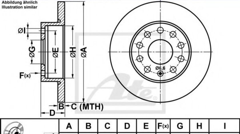 Disc frana SKODA OCTAVIA II Combi (1Z5) (2004 - 2013) ATE 24.0112-0158.1 piesa NOUA