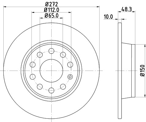 Disc frana SKODA OCTAVIA III (5E3) (2012 - 2016) KRIEGER 0950004040 piesa NOUA
