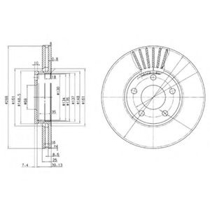 Disc frana SKODA SUPERB I (3U4) (2001 - 2008) DELPHI BG2745 piesa NOUA