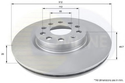 Disc frana SKODA SUPERB II Combi (3T5) (2009 - 2015) COMLINE ADC1449V piesa NOUA