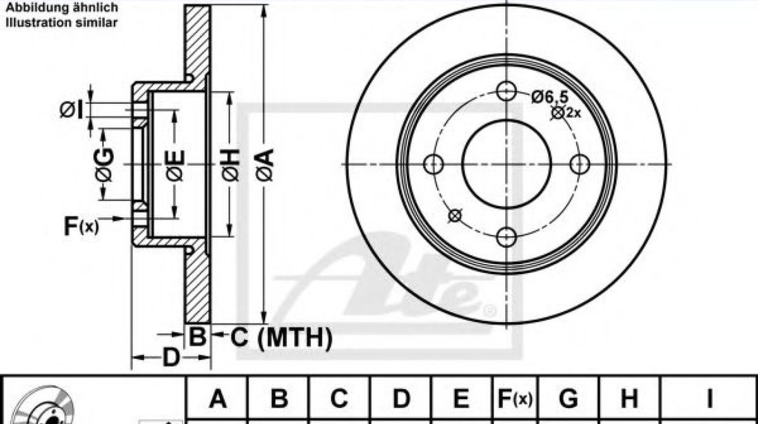 Disc frana SMART FORFOUR (454) (2004 - 2006) ATE 24.0110-0304.1 piesa NOUA