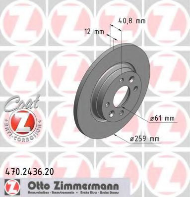 Disc frana SMART FORTWO Cabrio (453) (2015 - 2016) ZIMMERMANN 470.2436.20 piesa NOUA