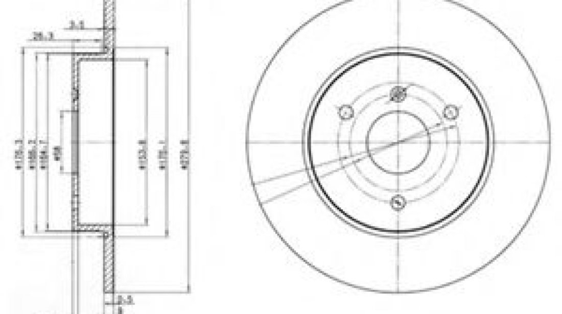 Disc frana SMART FORTWO Cupe (450) (2004 - 2007) DELPHI BG3526 piesa NOUA