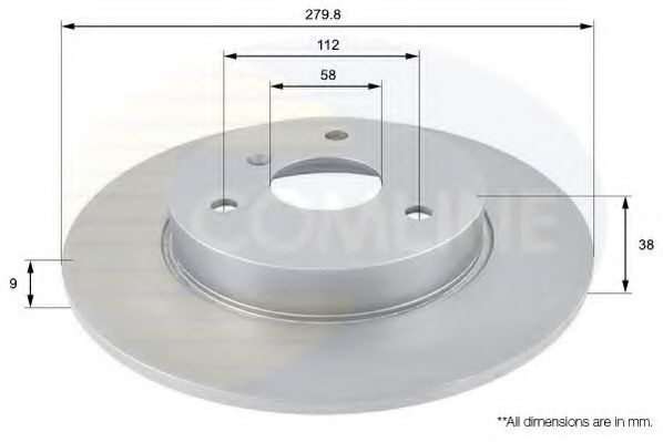 Disc frana SMART FORTWO Cupe (450) (2004 - 2007) COMLINE ADC1607 piesa NOUA