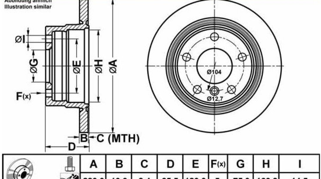 Disc frana spate ATE BMW Seria 1 (E81,E87)