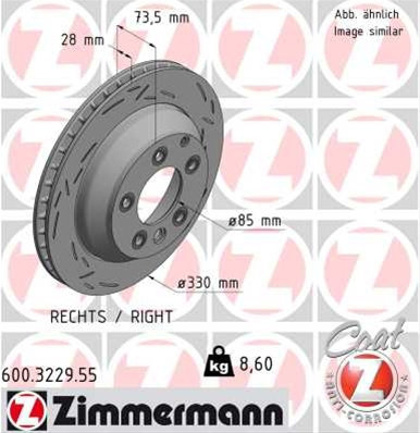 Disc Frana Spate Dreapta Black Z Zimmermann Vag 600.3229.55