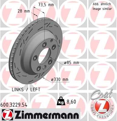 Disc Frana Spate Stanga Black Z Zimmermann Vag 600.3229.54