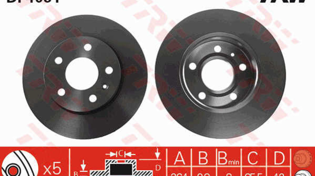 Disc Frana Spate Trw Opel Meriva A 2003-2010 DF4051