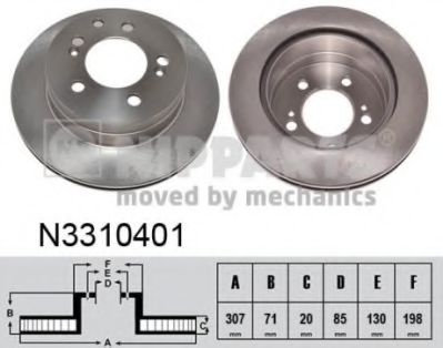 Disc frana SSANGYONG ACTYON SPORTS I (QJ) (2005 - 2016) NIPPARTS N3310401 piesa NOUA