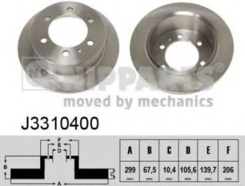 Disc frana SSANGYONG KORANDO (KJ) (1996 - 2006) NIPPARTS J3310400 piesa NOUA