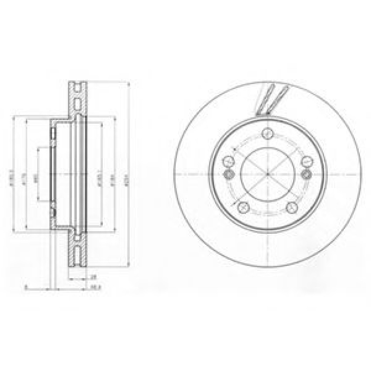 Disc frana SSANGYONG REXTON (GAB) (2002 - 2012) DELPHI BG4206 piesa NOUA