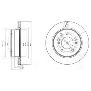 Disc frana SSANGYONG RODIUS (2005 - 2016) DELPHI BG4273 piesa NOUA