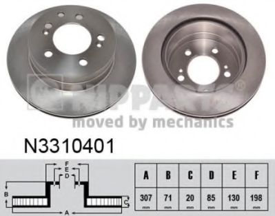 Disc frana SSANGYONG RODIUS (2005 - 2016) NIPPARTS N3310401 piesa NOUA