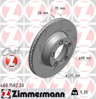 Disc Frana Stanga Livrabil 1 Bucata Zimmermann Porsche 460.1582.20