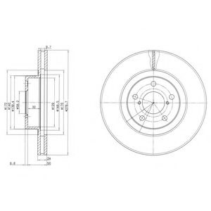 Disc frana SUBARU FORESTER (SH) (2008 - 2016) DELPHI BG2827C piesa NOUA