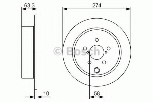 Disc frana SUBARU FORESTER (SJ) (2013 - 2016) BOSCH 0 986 479 634 piesa NOUA