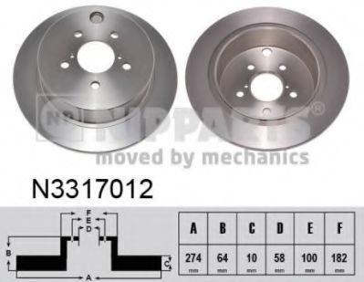 Disc frana SUBARU FORESTER (SJ) (2013 - 2016) NIPPARTS N3317012 piesa NOUA