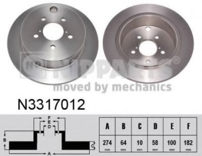 Disc frana SUBARU FORESTER (SJ) (2013 - 2016) NIPPARTS N3317012 piesa NOUA