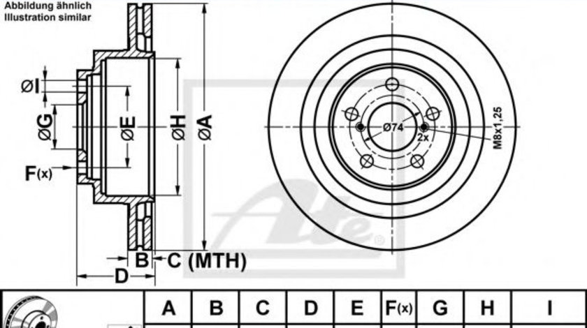 Disc frana SUBARU IMPREZA Limuzina (GD) (1999 - 2016) ATE 24.0118-0725.1 piesa NOUA