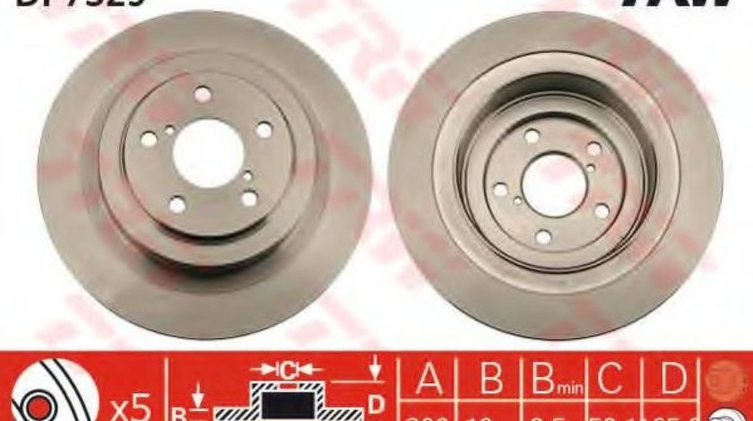 Disc frana SUBARU LEGACY III (BE, BH) (1998 - 2003) TRW DF7329 piesa NOUA