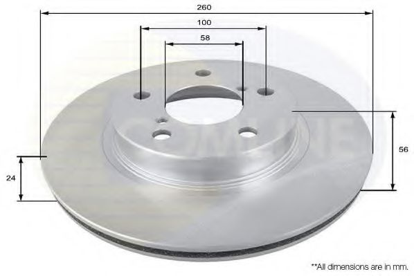 Disc frana SUBARU LEGACY III (BE, BH) (1998 - 2003) COMLINE ADC0802V piesa NOUA