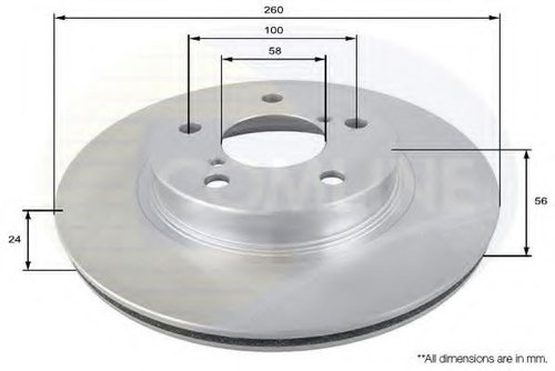 Disc frana SUBARU LEGACY III (BE, BH) (1998 - 2003) COMLINE ADC0802V piesa NOUA
