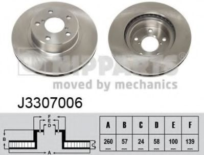 Disc frana SUBARU LEGACY III (BE, BH) (1998 - 2003) NIPPARTS J3307006 piesa NOUA