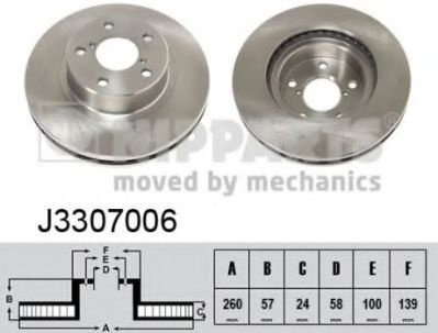 Disc frana SUBARU LEGACY III (BE, BH) (1998 - 2003) NIPPARTS J3307006 piesa NOUA