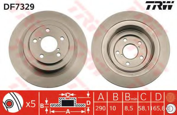 Disc frana SUBARU LEGACY III Combi (BE, BH) (1998 - 2003) TRW DF7329 piesa NOUA