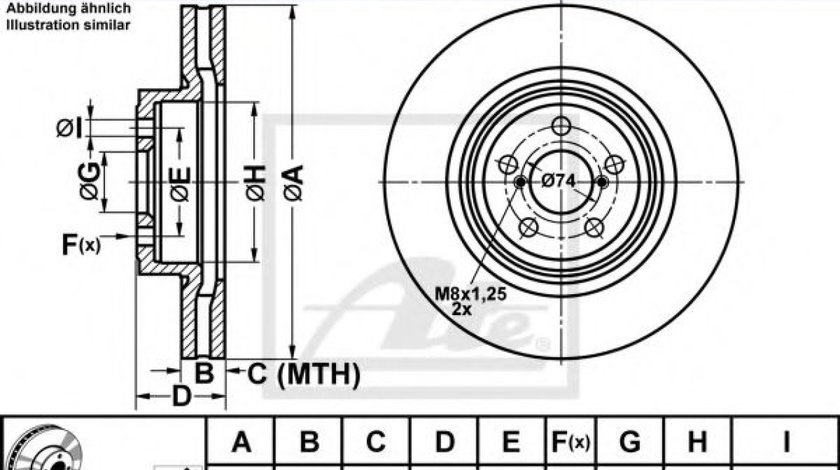 Disc frana SUBARU LEGACY IV (BL, BP) (2003 - 2016) ATE 24.0130-0204.1 produs NOU