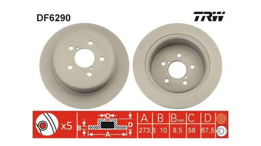 Disc frana Subaru LEGACY IV combi (BL, BP, B13_) 2003-2016 #2 08A60510