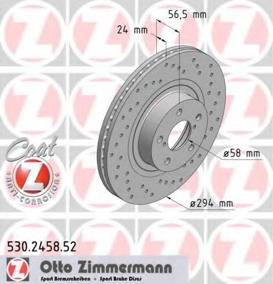 Disc frana SUBARU LEGACY IV Combi (BL, BP, B13) (2003 - 2016) ZIMMERMANN 530.2458.52 piesa NOUA