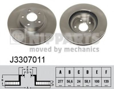 Disc frana SUBARU LEGACY IV Combi (BL, BP, B13) (2003 - 2016) NIPPARTS J3307011 piesa NOUA
