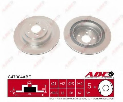 Disc frana SUBARU LEGACY IV Combi (BL, BP, B13) (2003 - 2016) ABE C47004ABE piesa NOUA