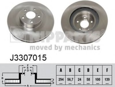 Disc frana SUBARU LEGACY IV Combi (BL, BP, B13) (2003 - 2016) NIPPARTS J3307015 piesa NOUA