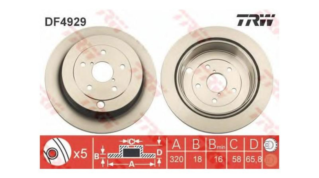 Disc frana Subaru TRIBECA (B9) 2005-2016 #2 1421488