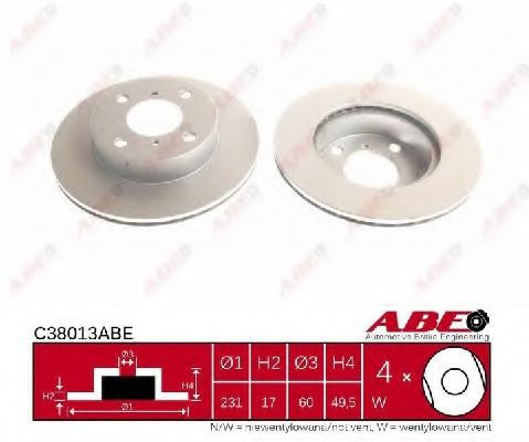 Disc frana SUZUKI ALTO (HA24) (2004 - 2009) ABE C38013ABE piesa NOUA
