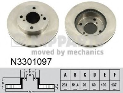 Disc frana SUZUKI ALTO (HA25, HA35) (2009 - 2016) NIPPARTS N3301097 piesa NOUA