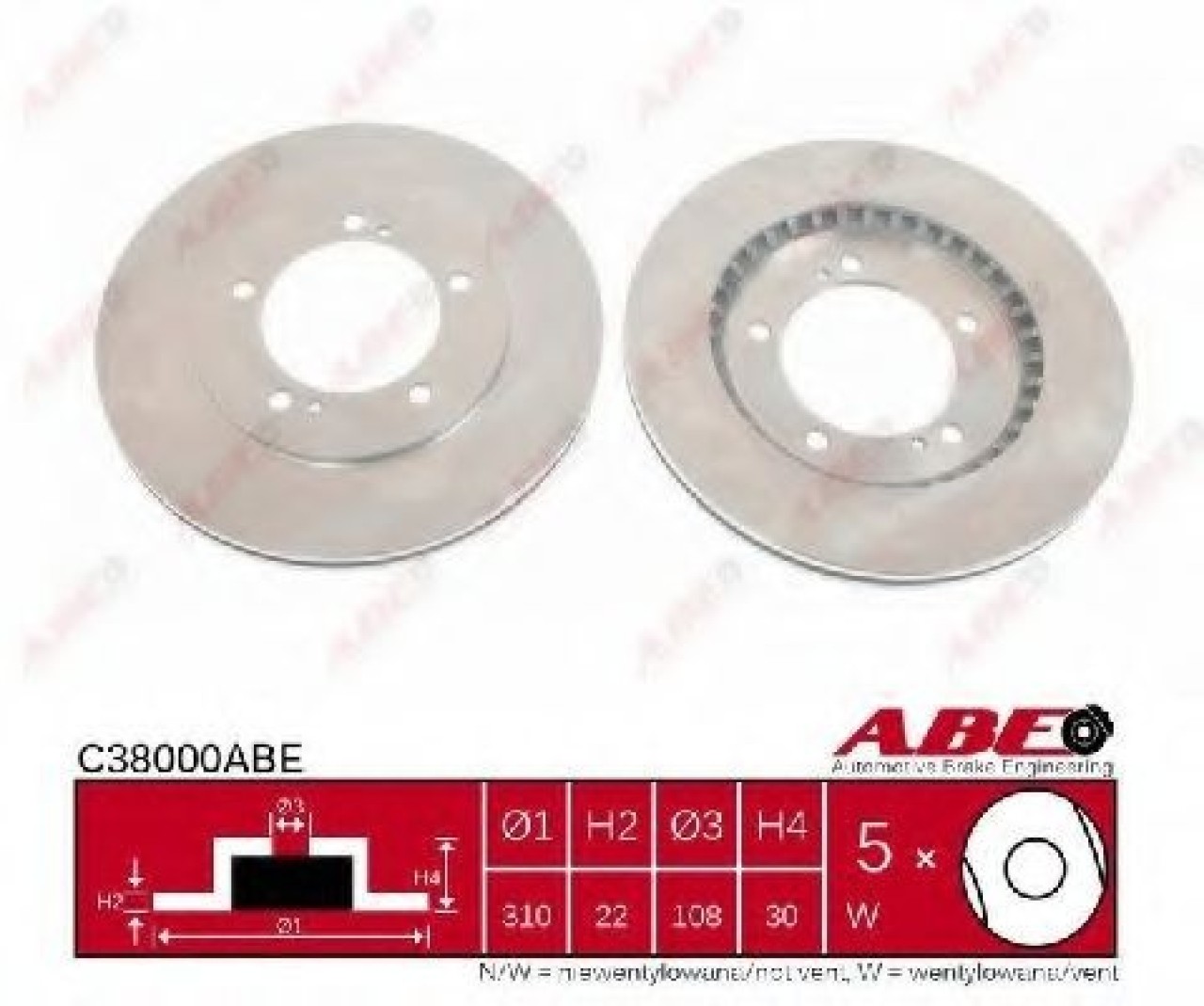 Disc frana SUZUKI GRAND VITARA I (FT) (1998 - 2005) ABE C38000ABE piesa NOUA