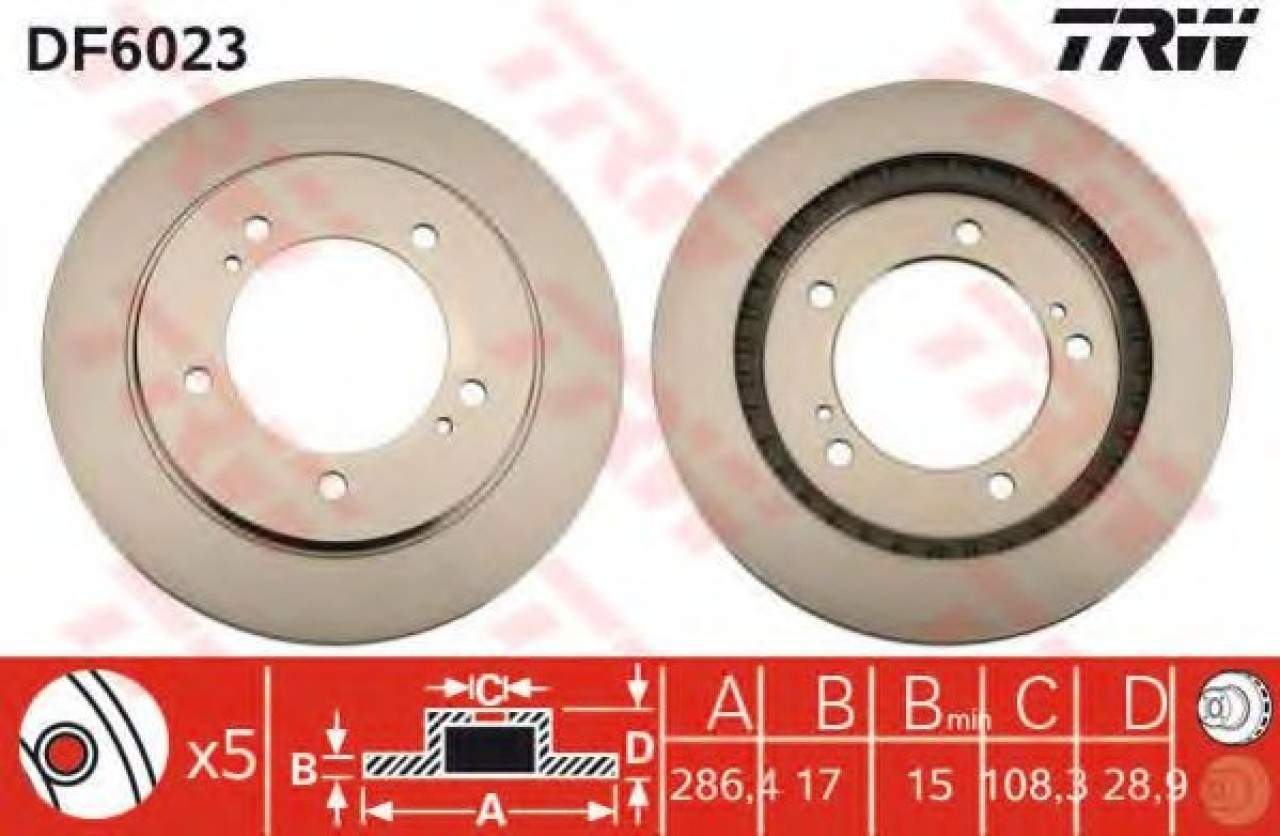 Disc frana SUZUKI GRAND VITARA I (FT) (1998 - 2005) TRW DF6023 piesa NOUA