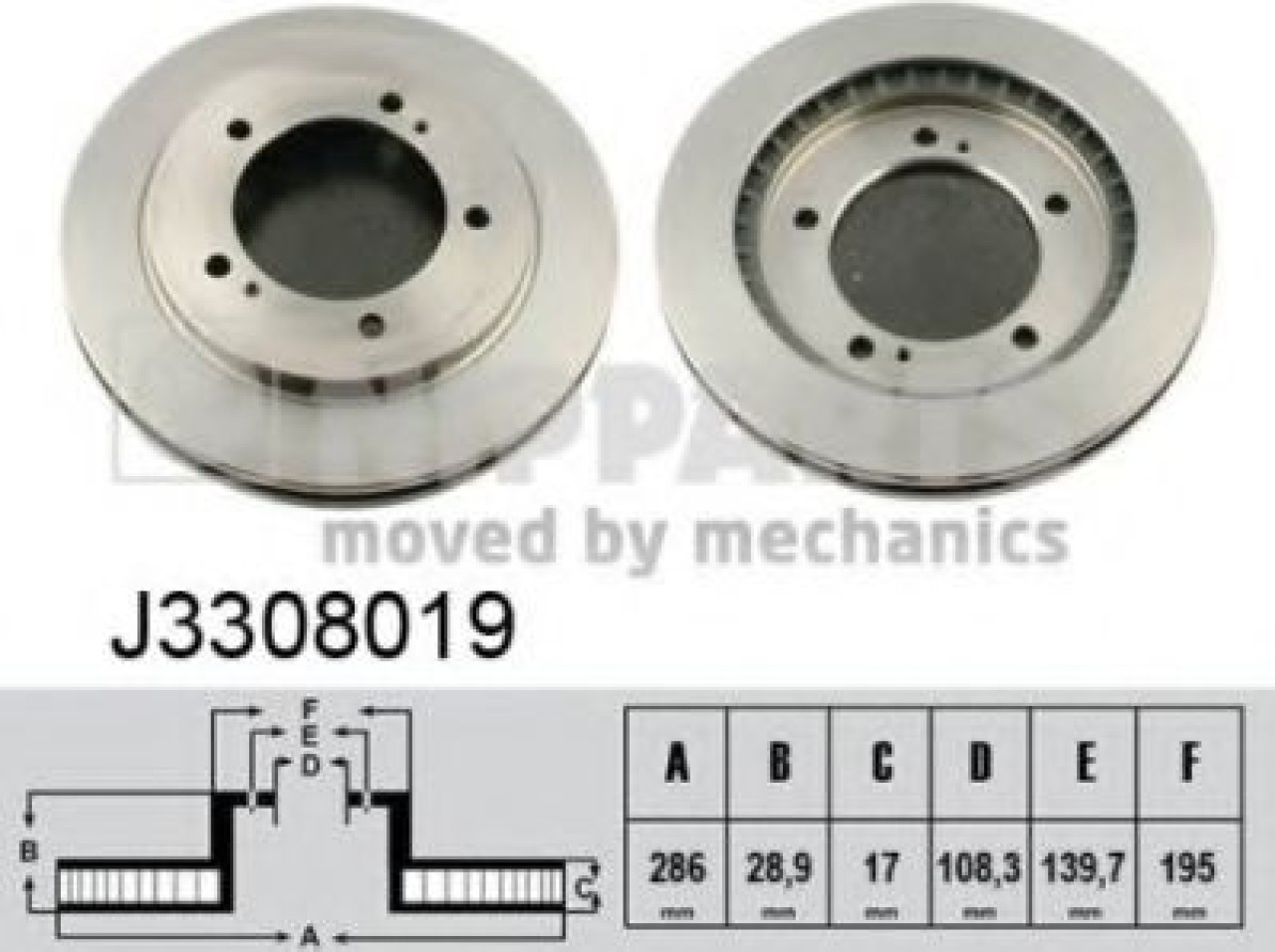 Disc frana SUZUKI GRAND VITARA I (FT) (1998 - 2005) NIPPARTS J3308019 piesa NOUA