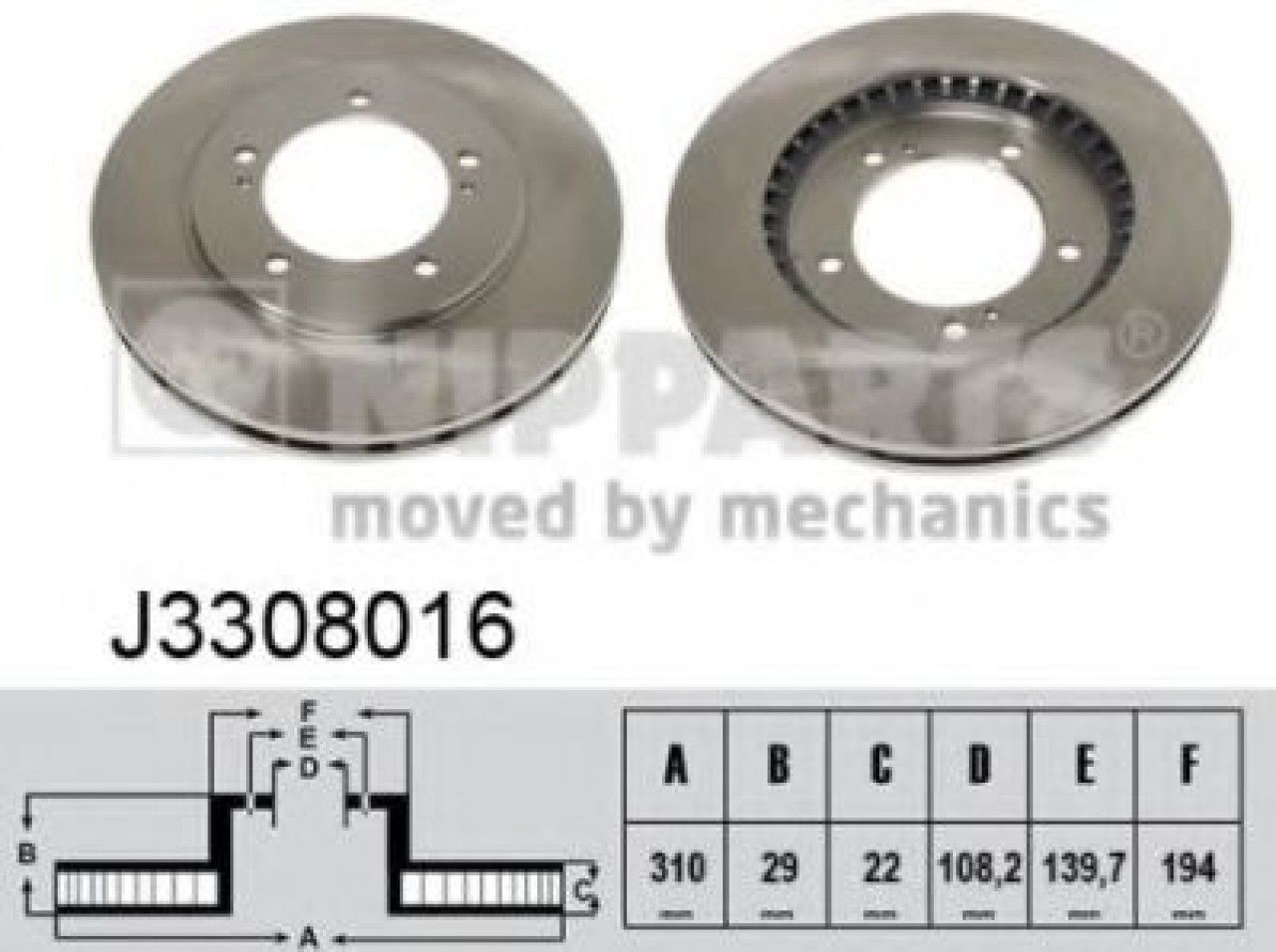 Disc frana SUZUKI GRAND VITARA II (JT) (2005 - 2016) NIPPARTS J3308016 piesa NOUA