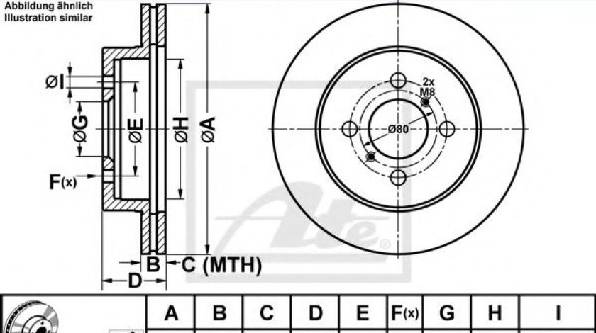 Disc frana SUZUKI IGNIS I (FH) (2000 - 2005) ATE 24.0117-0108.1 piesa NOUA