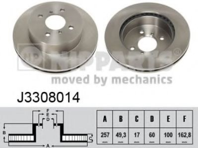 Disc frana SUZUKI IGNIS II (2003 - 2016) NIPPARTS J3308014 piesa NOUA
