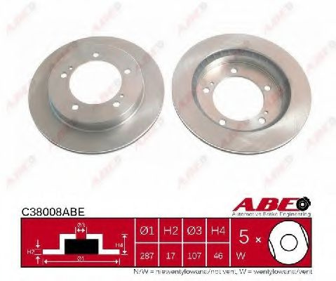 Disc frana SUZUKI JIMNY (FJ) (1998 - 2016) ABE C38008ABE piesa NOUA