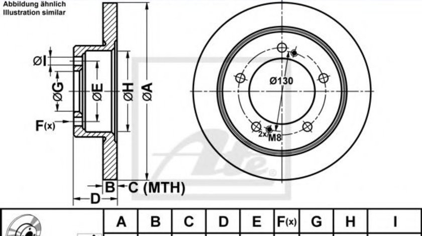 Disc frana SUZUKI JIMNY (FJ) (1998 - 2016) ATE 24.0110-0355.1 piesa NOUA