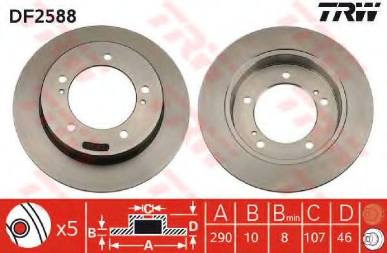 Disc frana SUZUKI JIMNY (FJ) (1998 - 2016) TRW DF2588 piesa NOUA