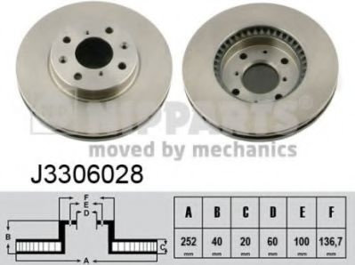 Disc frana SUZUKI SWIFT II Hatchback (EA, MA) (1989 - 2005) NIPPARTS J3306028 piesa NOUA