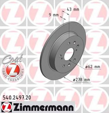 Disc frana SUZUKI SWIFT III (MZ, EZ) (2005 - 2016) ZIMMERMANN 540.2497.20 piesa NOUA